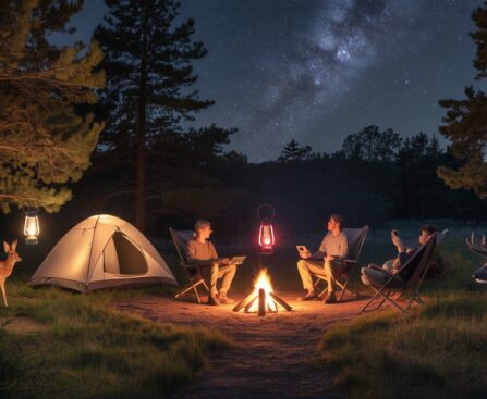 Acampamento Noturno Responsável Iluminação que Não Atrai Insetos nem Perturba a Vida Silvestre