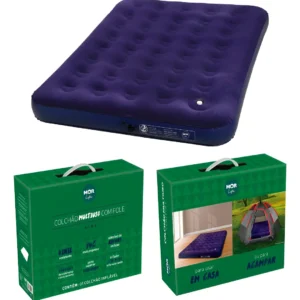 Colchão Inflável Casal com Inflador Embutido e Reparo Adesivo Mor Cor Azul-Marinho