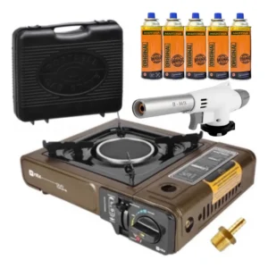 Fogareiro Nautika Duo Ceramik Cor Marrom Inclui Maleta 127/220v