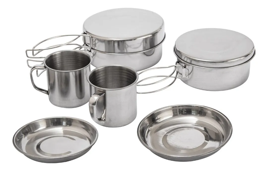 Kit Cozinha Panelas Camping Completo Compacto Portátil Pesca