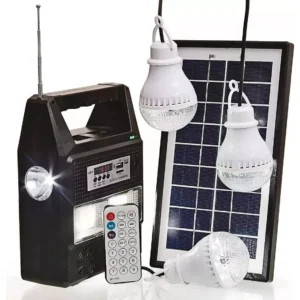 Kit Energia Solar Para Acampamento Com Rádio Fm + 3 Lâmpadas