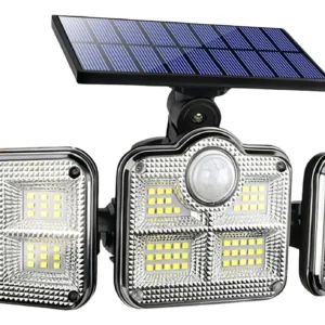 Led 3 Luminária Solar Com Sensor De Movimento Lâmpadas 122 Preto